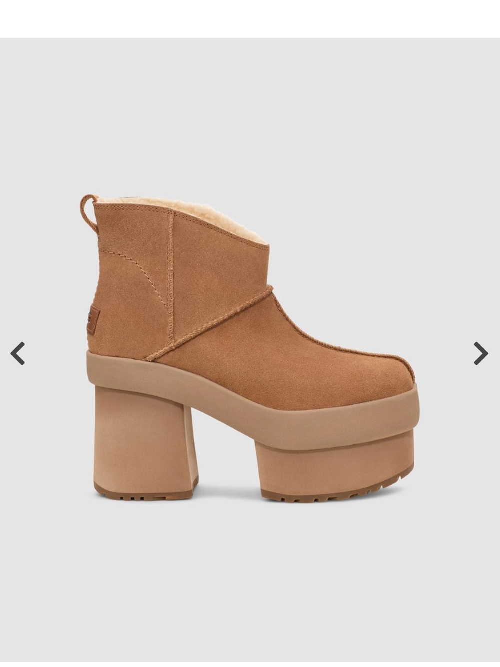 UGG Tan Chunky Platform Shearling Booties - Picture 2 of 7